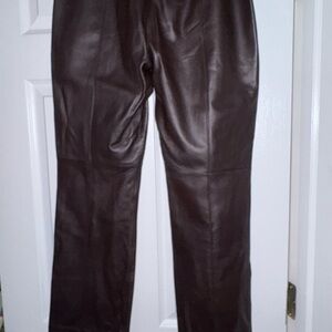 Carlisle Women Brown Leather Pants Sz